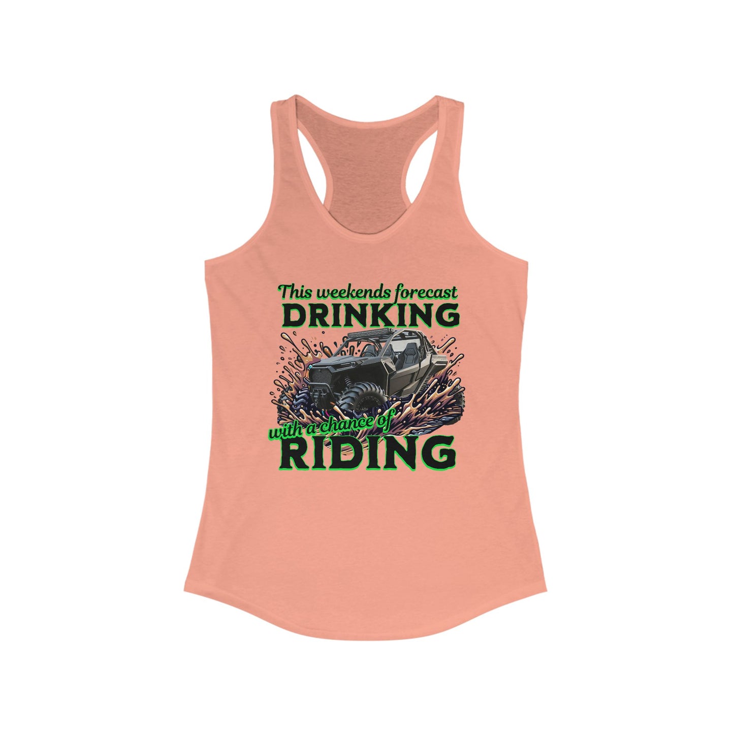 Weekend Vibes Racerback Tank: Perfect for Riding & Drinking, Summer Fun Tank, Gift for Bikers, Outdoor Adventure Top, Cozy Summer Wear