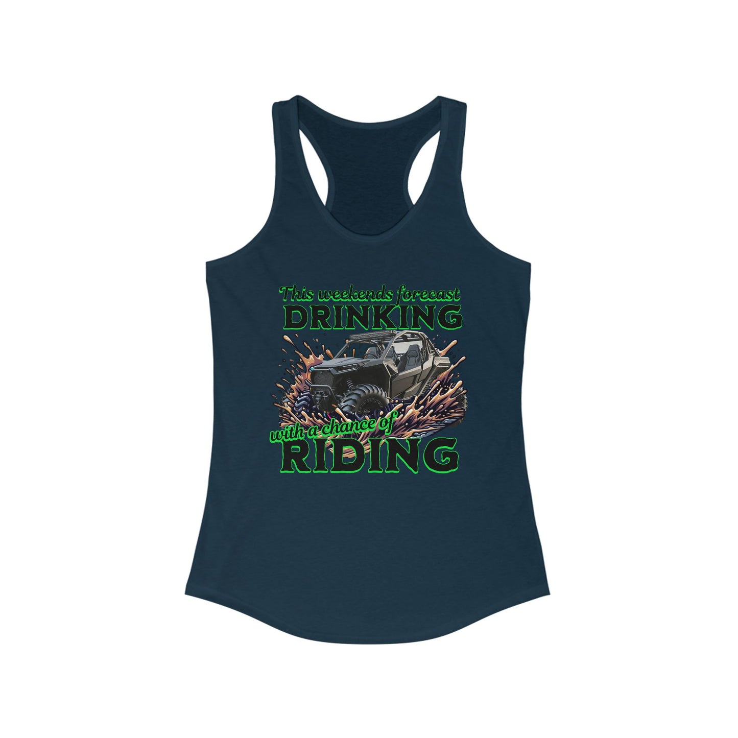 Weekend Vibes Racerback Tank: Perfect for Riding & Drinking, Summer Fun Tank, Gift for Bikers, Outdoor Adventure Top, Cozy Summer Wear