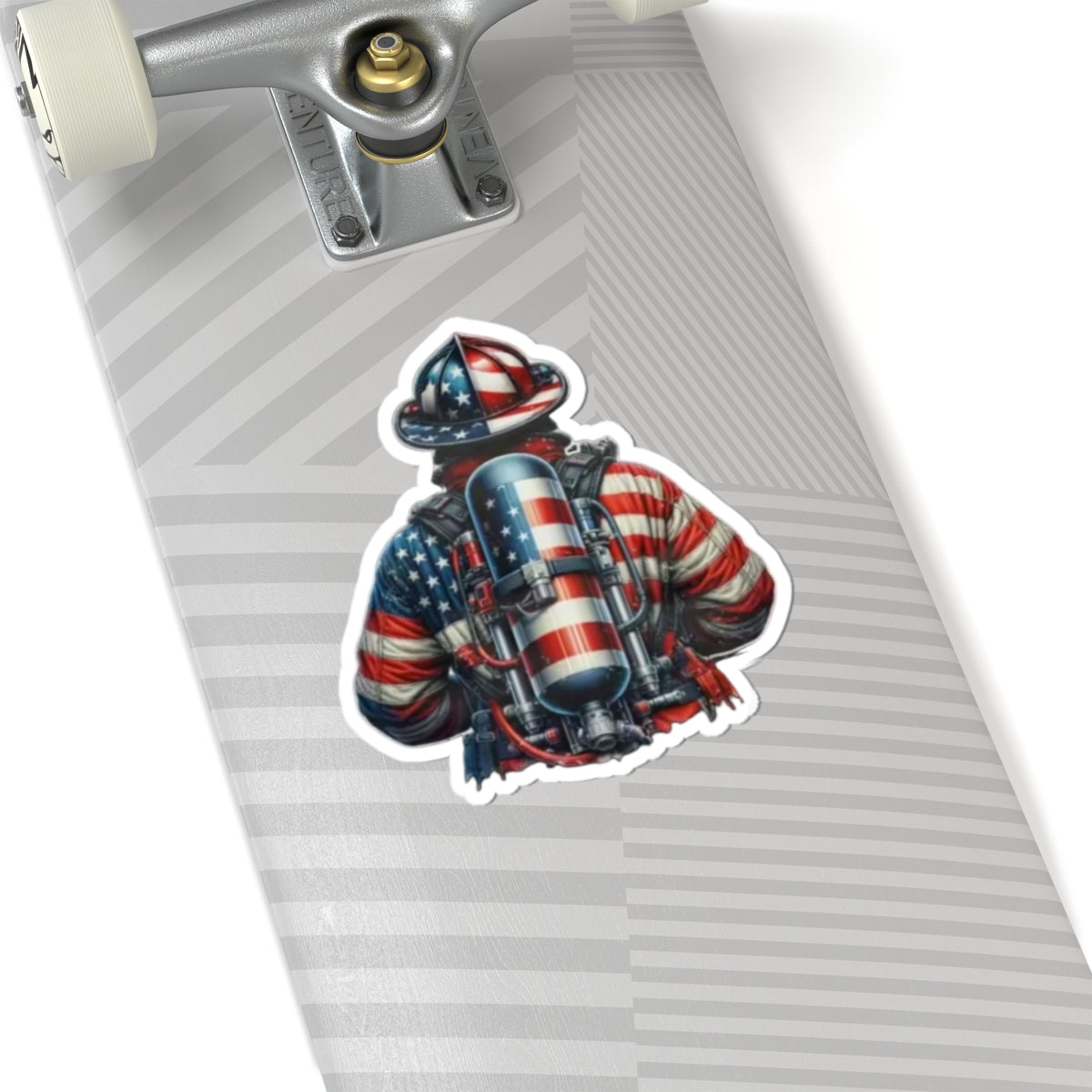 Patriotic Firefighter Sticker | American Flag Kiss-Cut Stickers | Laptop Decal, USA Pride, Firefighter Gift, Home Decor, 4th of July