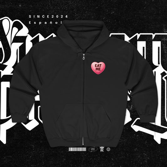 Eat Me - Heart Candy Zip Up Hoodie Sweatshirt