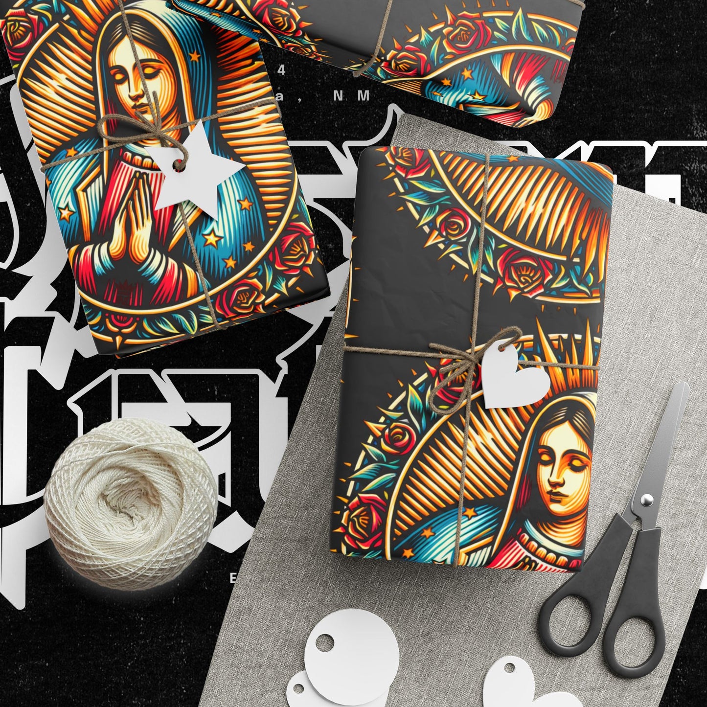 Virgin Mary Wrapping Papers, Holy Mother Gift Wrap, Religious Christmas Present, Catholic Easter Paper, Spiritual Holiday Packaging,