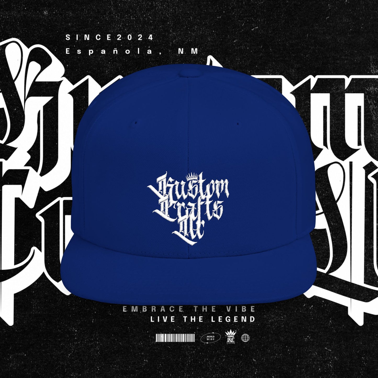 Custom Flat Bill Snapback Hat | Embrace the Vibe, Live the Legend | Perfect for Streetwear, Festivals, Casual Outings, Gifts