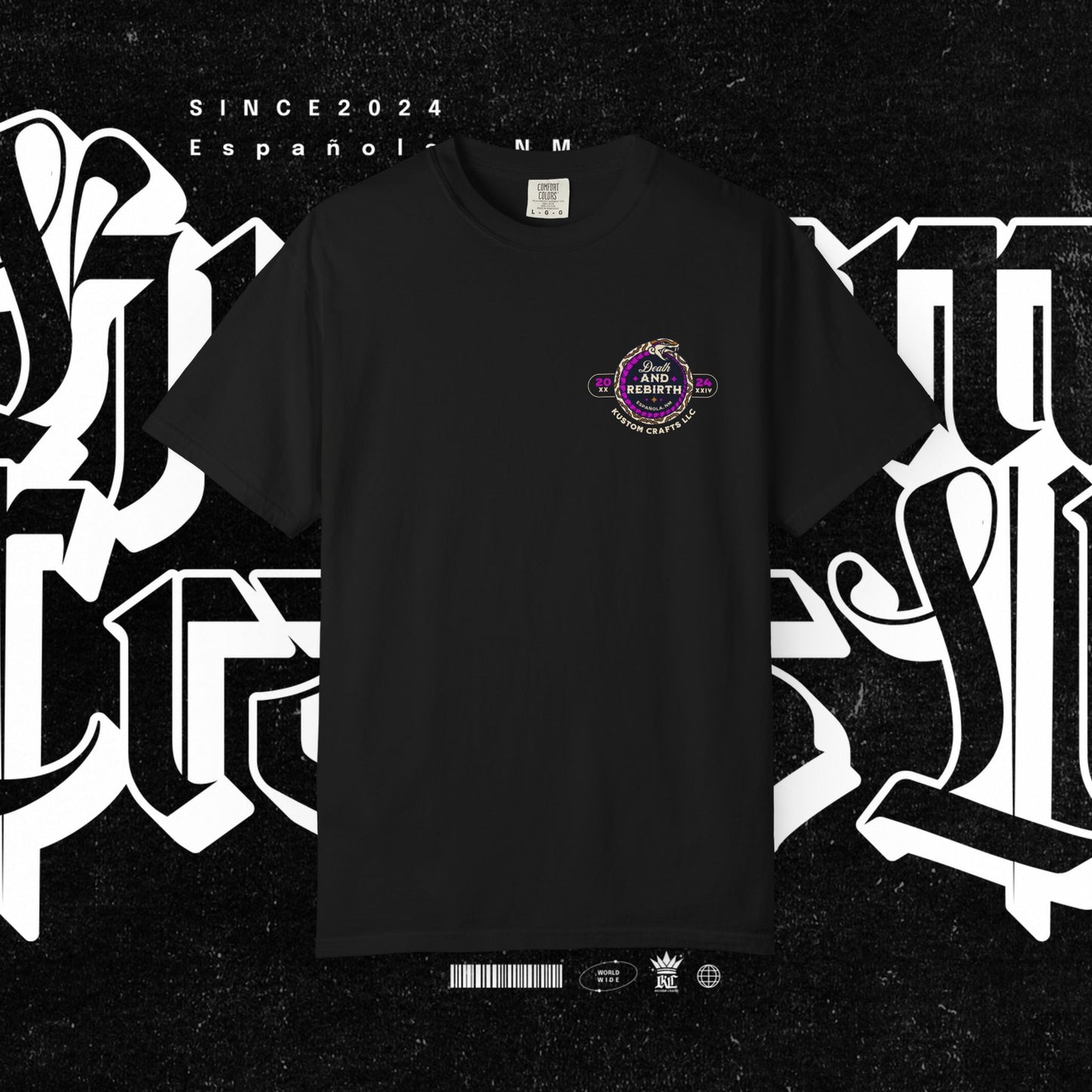 Death and Rebirth Bright Purple/Pink Snake Graphic Tee, Death Rebirth Unisex T-shirt, Streetwear Alternative Fashion, Serpent Design Shirt, Edgy Clothing