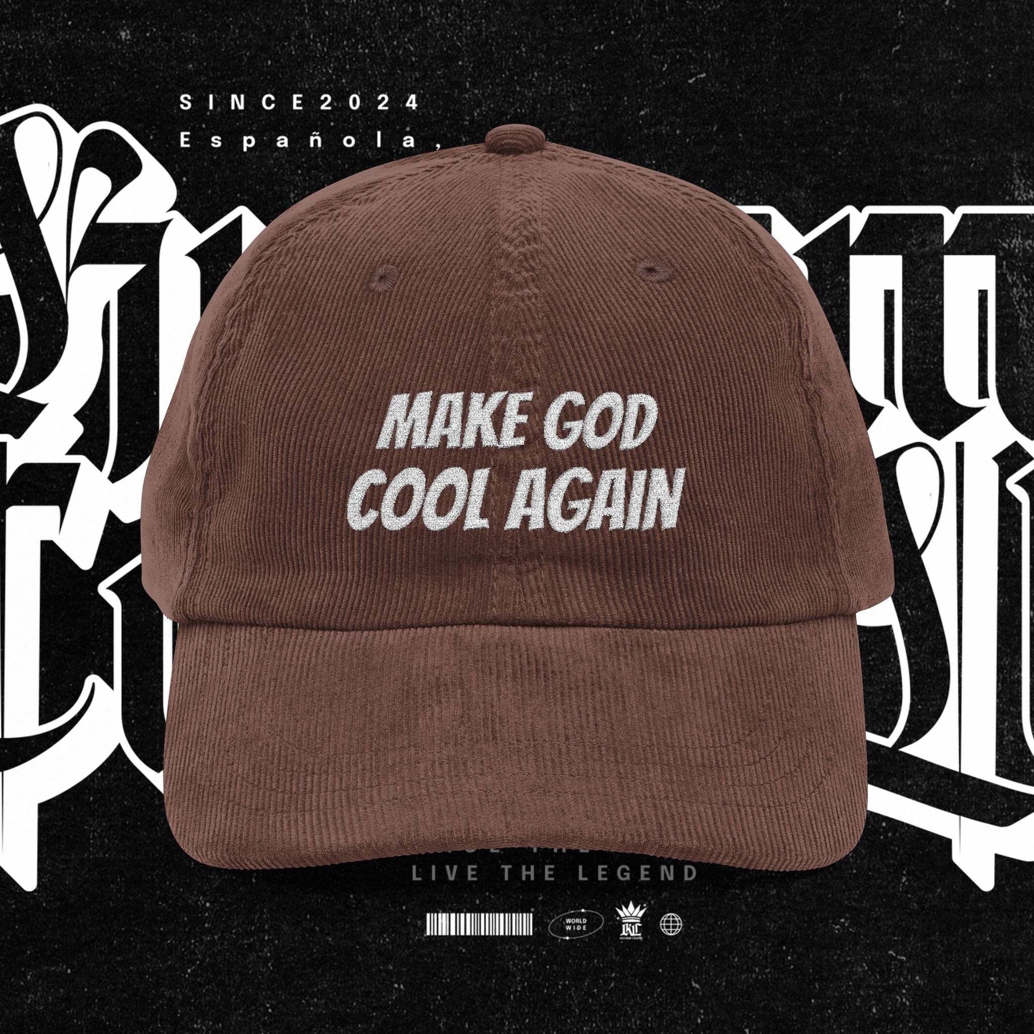 Make God Cool Again Vintage Corduroy Embroidery Cap