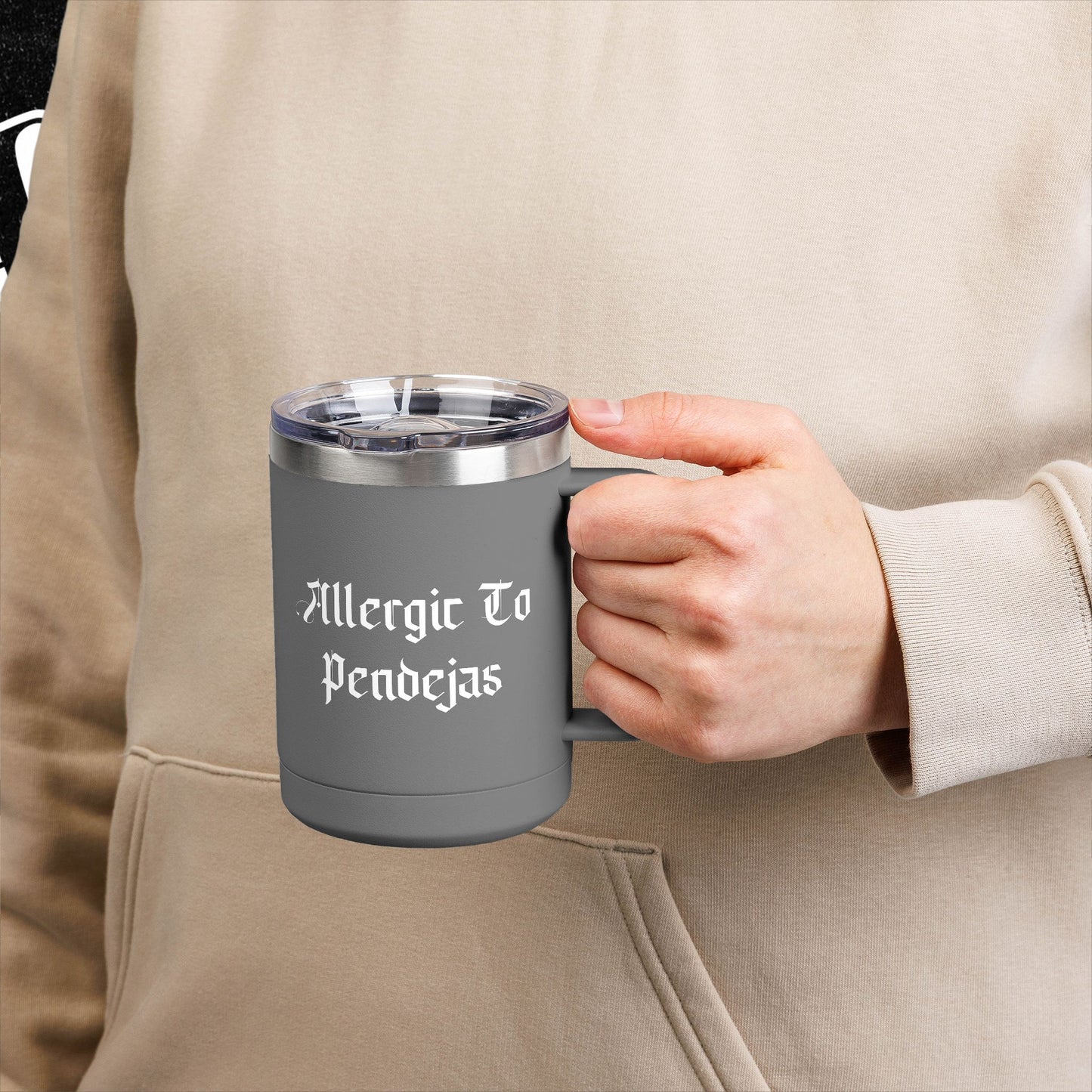 Allergic To Pendejas Coffee Mug Tumbler, 15oz - Stylish Drinkware for Coffee Lovers, Funny Gift for Friends, Unique Travel Mug, [...]