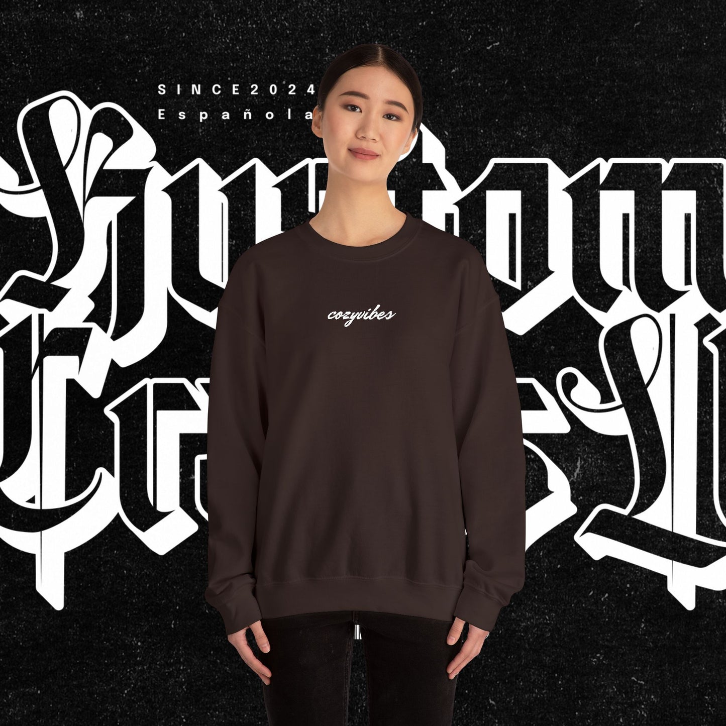 Cozy Vibes Embroidery Heavy Blend™ Crewneck Sweatshirt