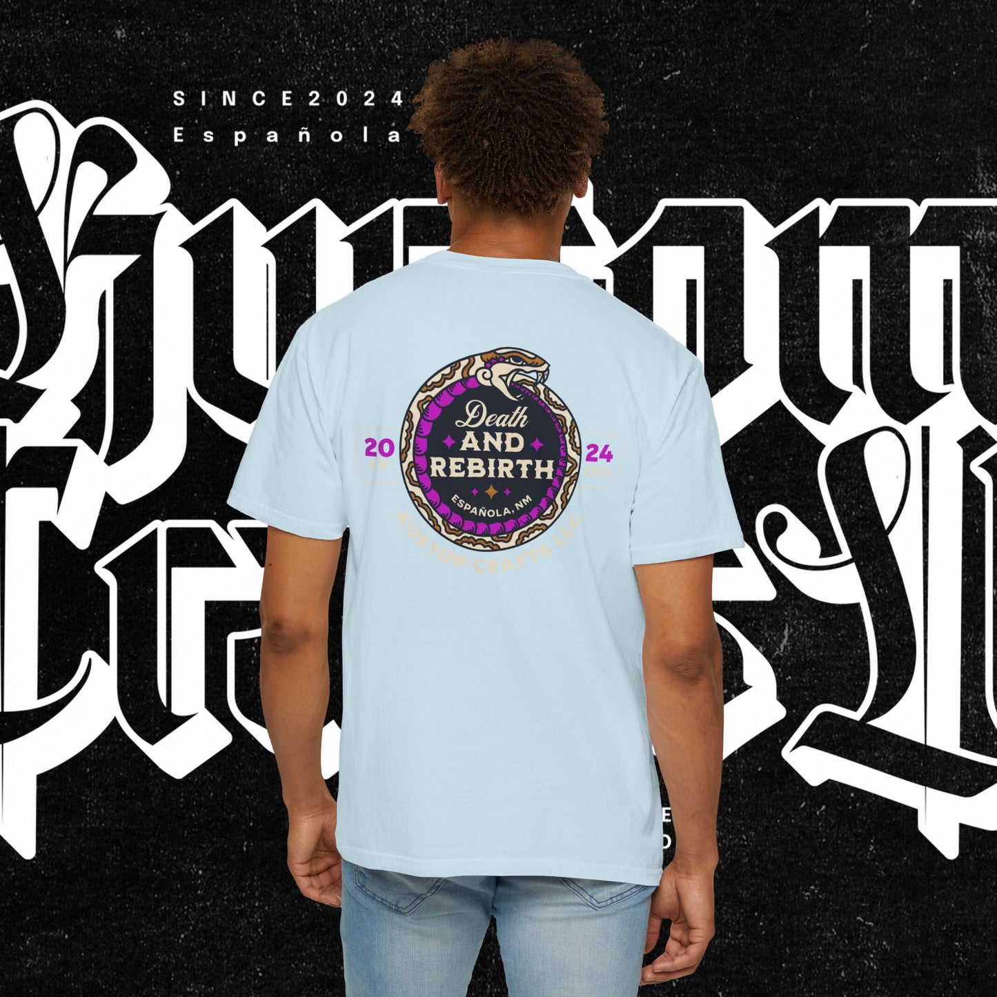 Death and Rebirth Bright Purple/Pink Snake Graphic Tee, Death Rebirth Unisex T-shirt, Streetwear Alternative Fashion, Serpent Design Shirt, Edgy Clothing