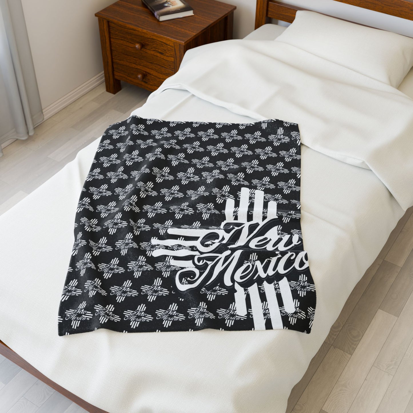 New Mexico Velveteen Plush Blanket, Cozy Throw, Warm Home Decor, Gift for Him/Her, Southwestern Style Blanket