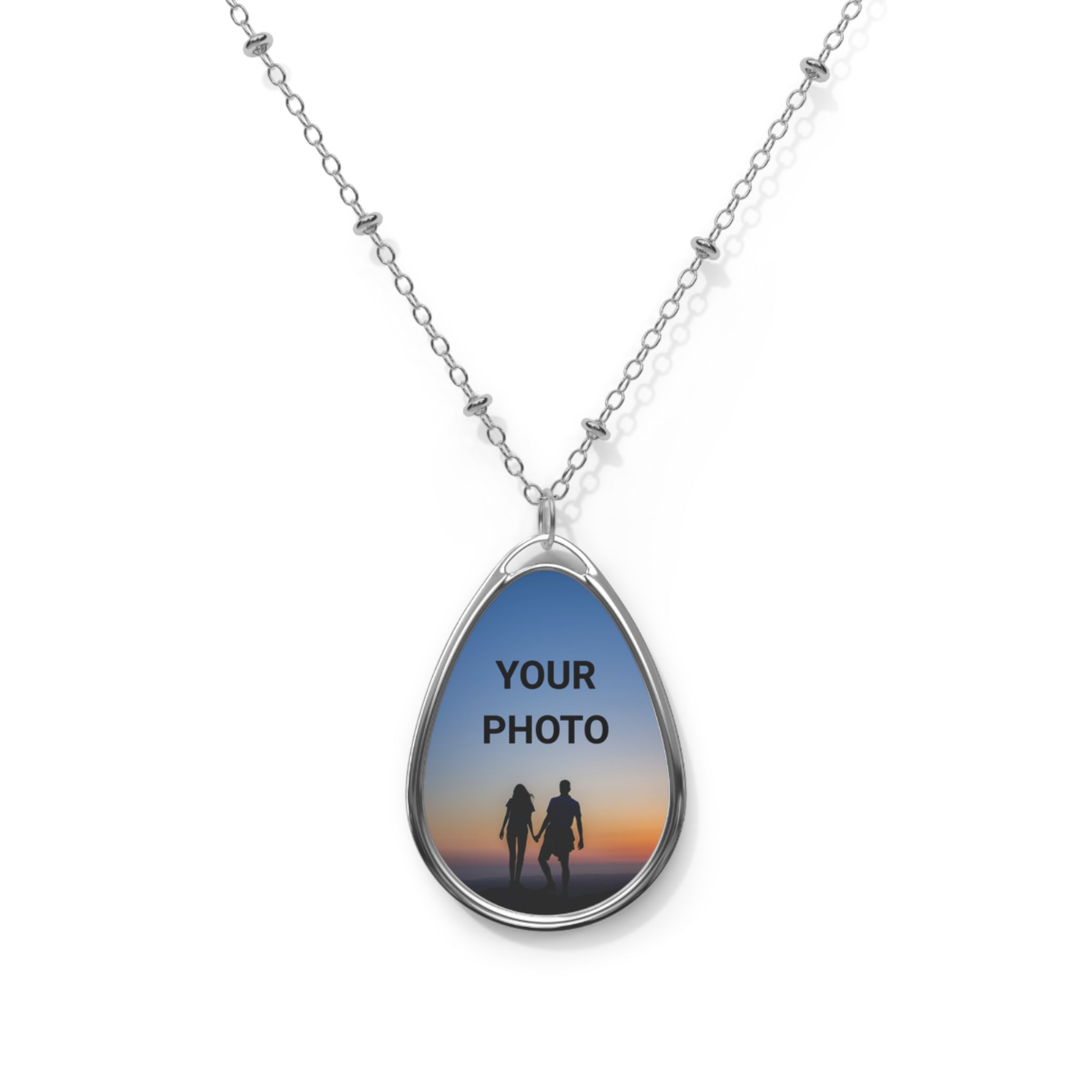 Personalized Teardrop Photo Pendant