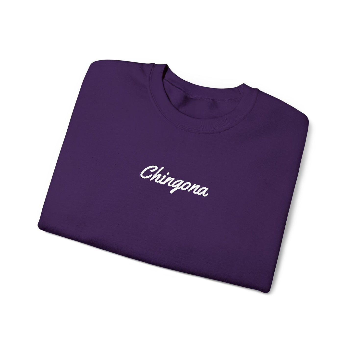 Chingona Embroidery  Heavy Blend Crewneck Sweatshirt