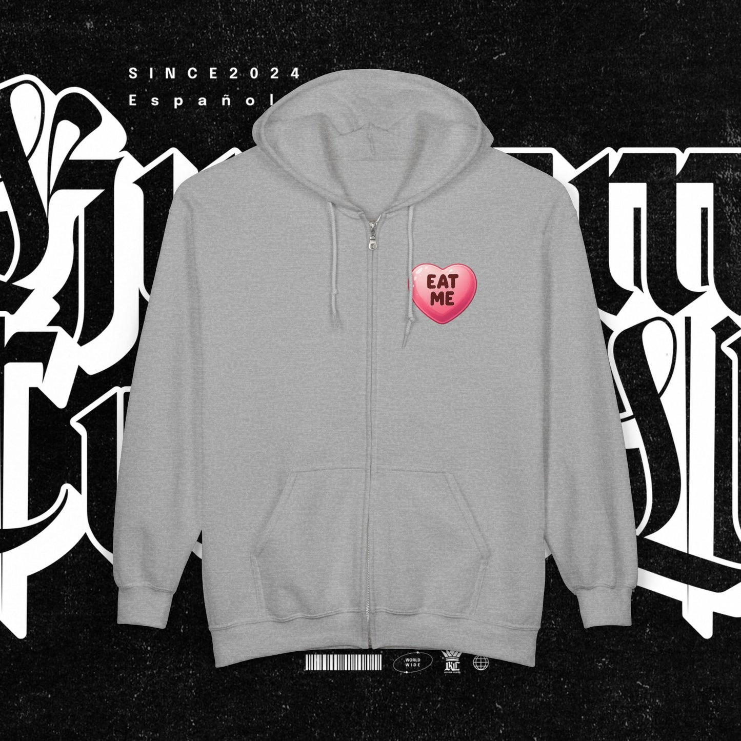 Eat Me - Heart Candy Zip Up Hoodie Sweatshirt