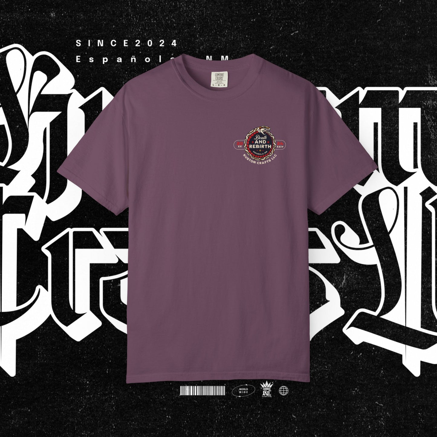 Death and Rebirth Red Snake Graphic Tee, Death Rebirth Unisex T-shirt, Streetwear Alternative Fashion, Serpent Design Shirt, Edgy Clothing