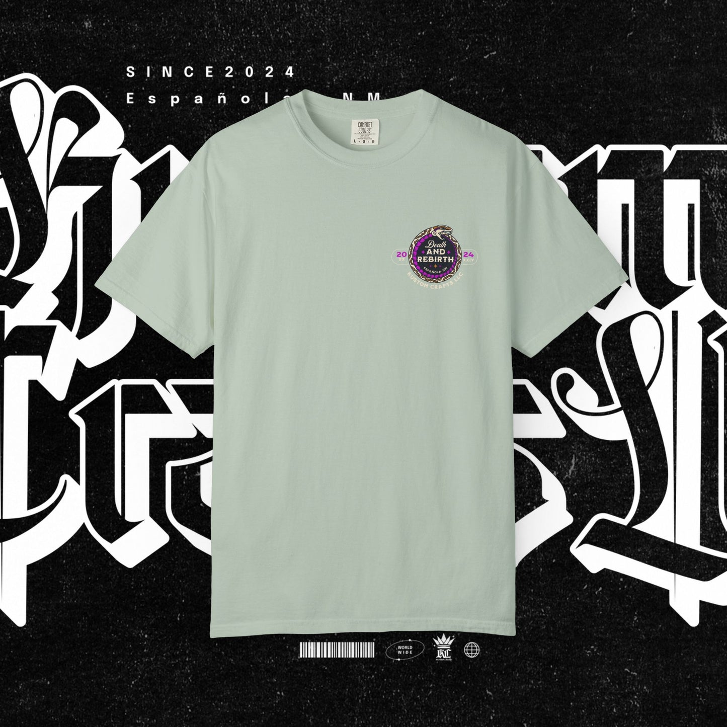 Death and Rebirth Bright Purple/Pink Snake Graphic Tee, Death Rebirth Unisex T-shirt, Streetwear Alternative Fashion, Serpent Design Shirt, Edgy Clothing