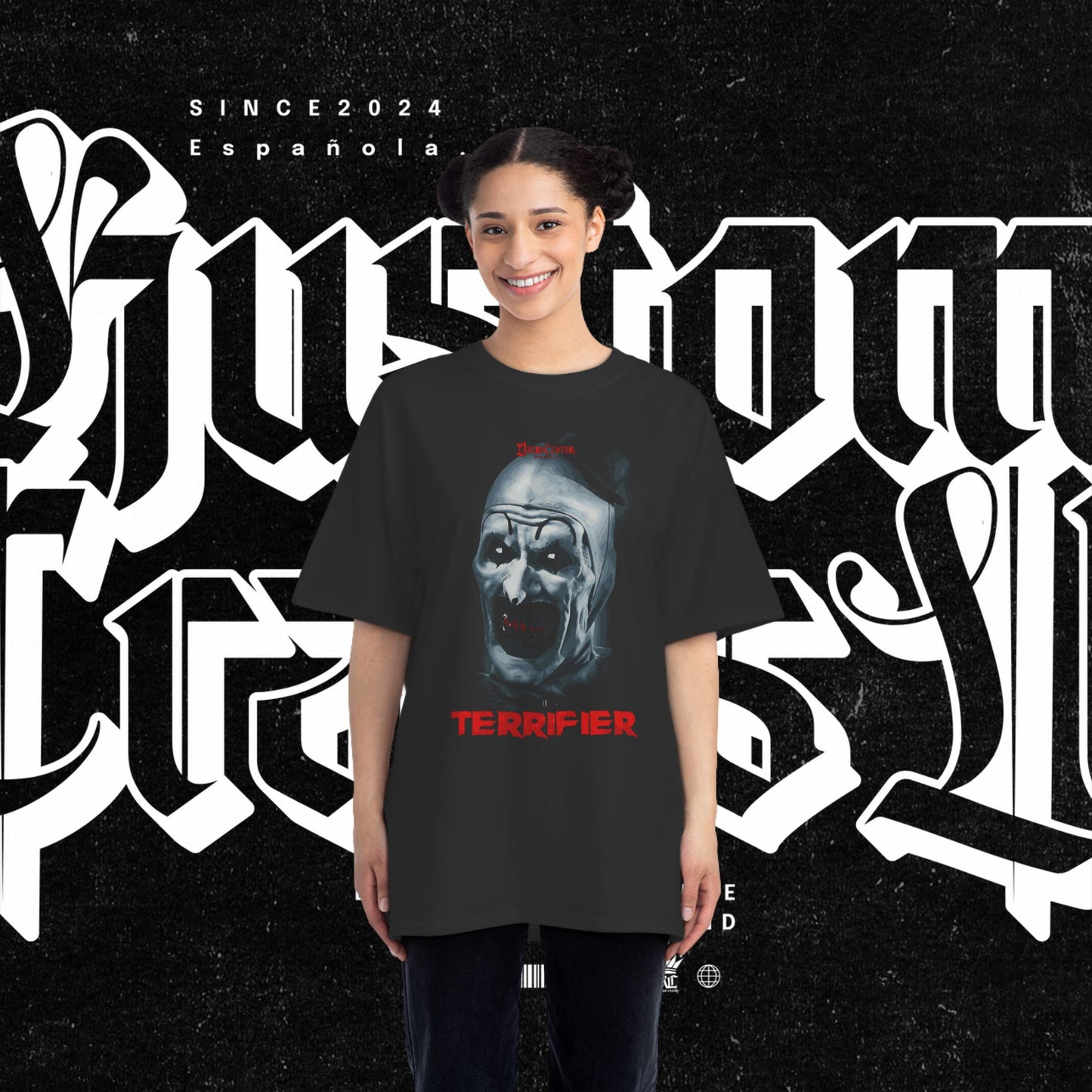 Terrifier Horror-Themed T-Shirt, Short-Sleeve Graphic Tee for Fans, Halloween Costume, Scary Movie Merch, Unisex Casual Wear