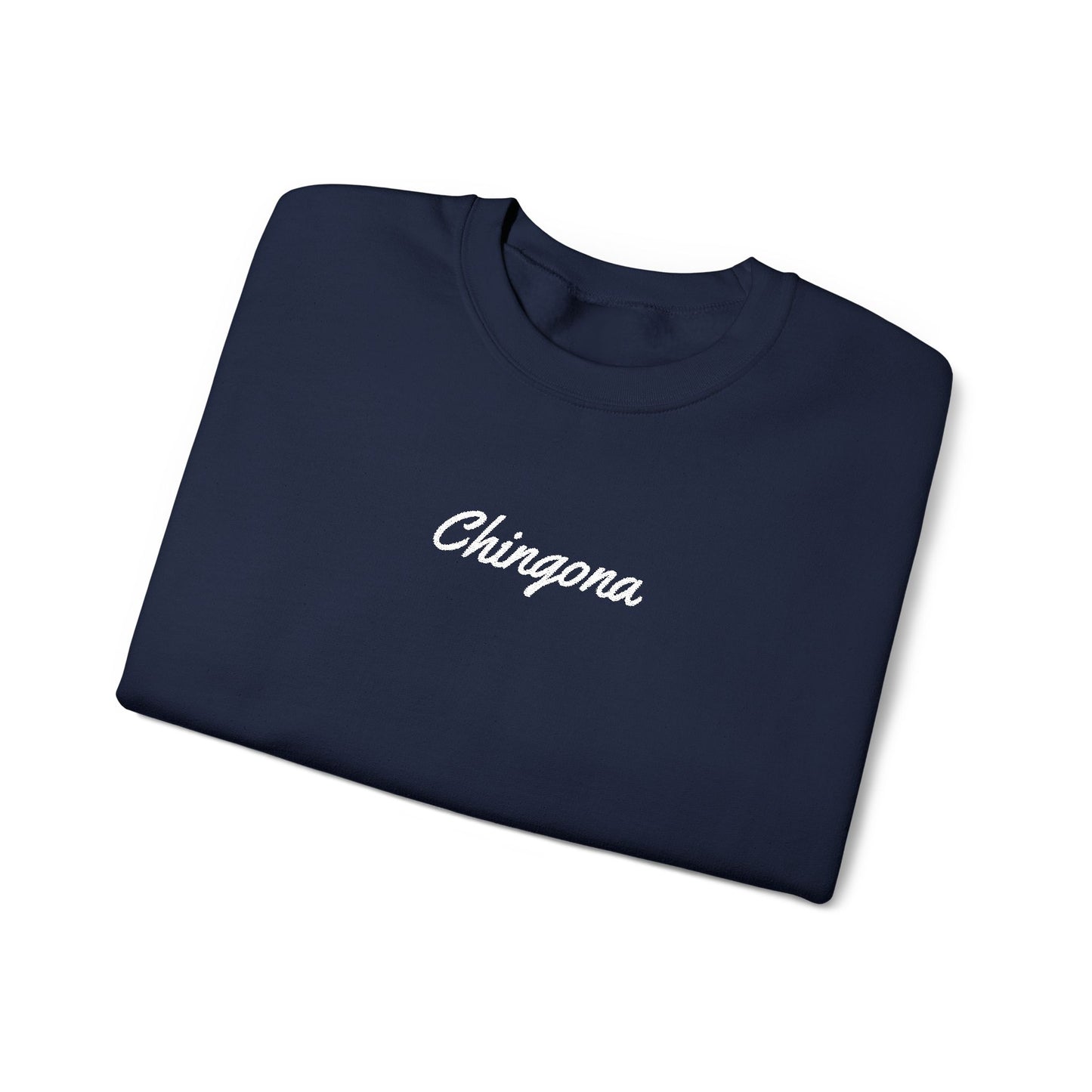 Chingona Embroidery  Heavy Blend Crewneck Sweatshirt