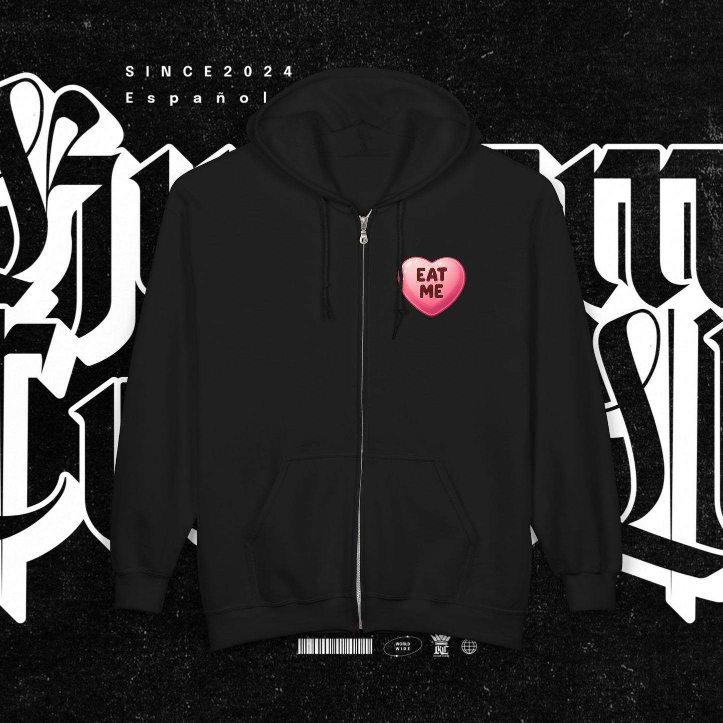 Eat Me - Heart Candy Zip Up Hoodie Sweatshirt