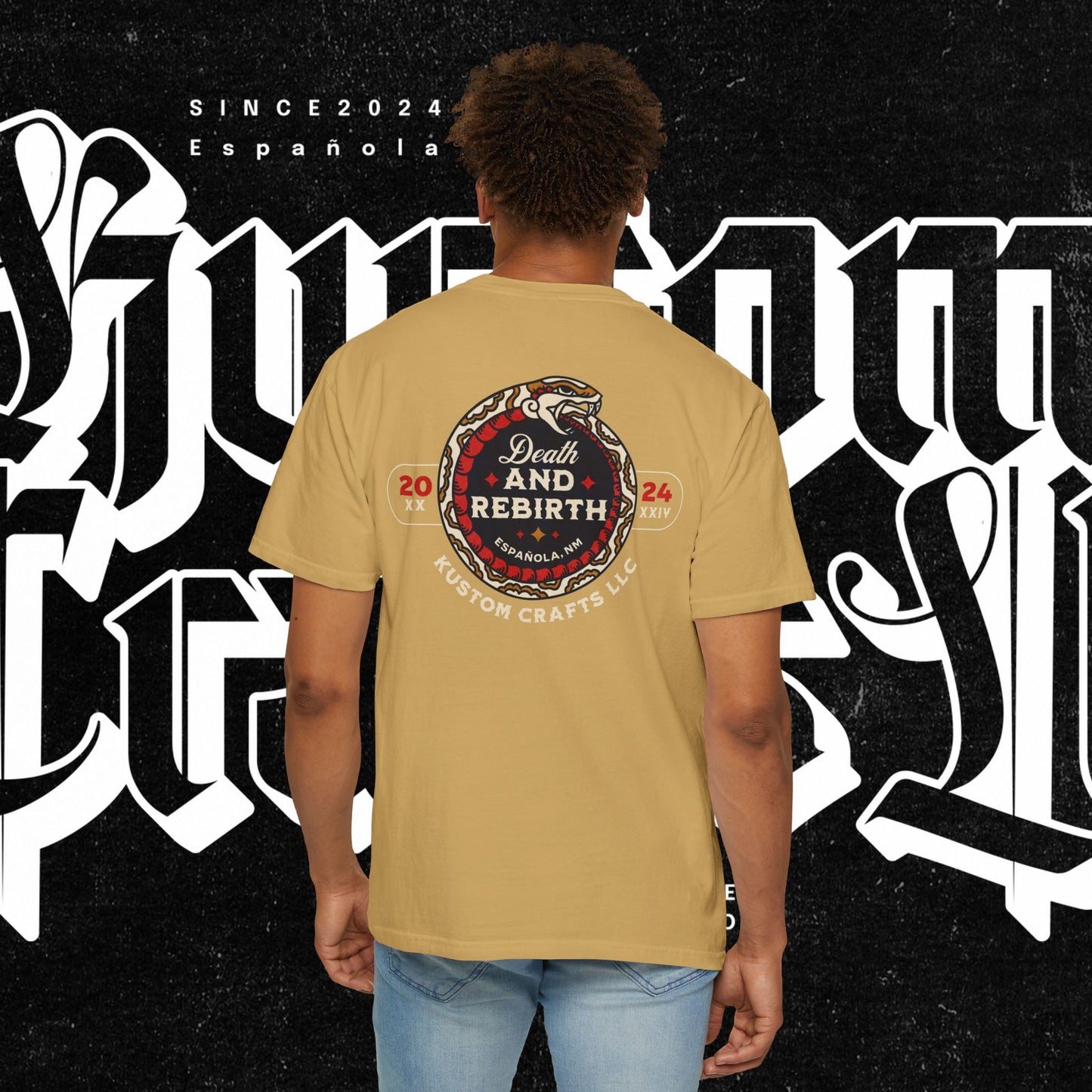 Death and Rebirth Red Snake Graphic Tee, Death Rebirth Unisex T-shirt, Streetwear Alternative Fashion, Serpent Design Shirt, Edgy Clothing