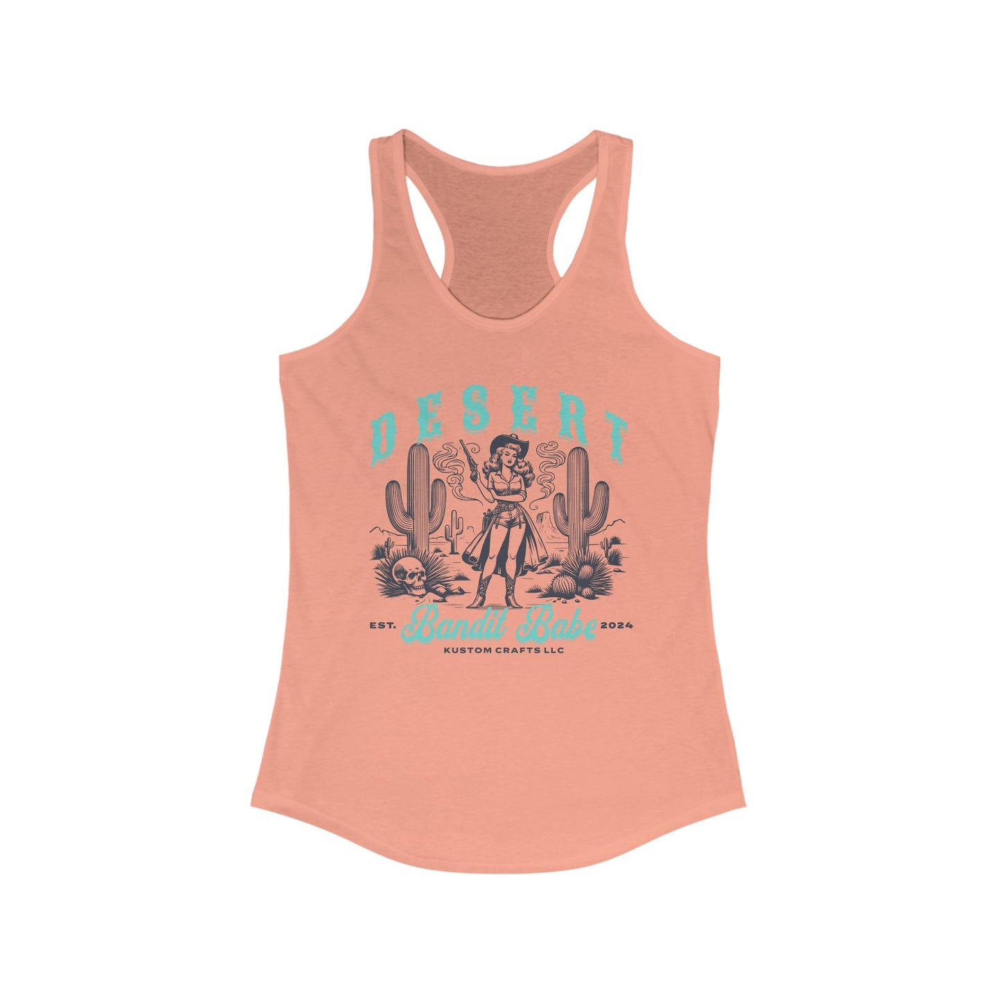 Desert Bandit Babe Racerback Tank - Summer Tank Top, Boho Fashion, Western Inspired, Casual Wear, Gift for Her