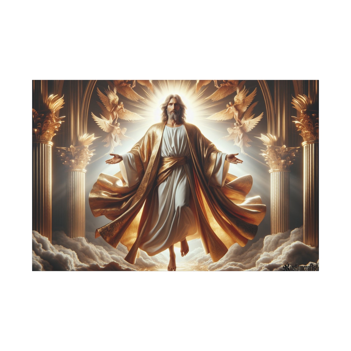 Divine Jesus Christ Canvas Wall Art, Spiritual Decor, Christian Home Decor, Inspirational Artwork, Religious Gift, Heavenly Wall Art