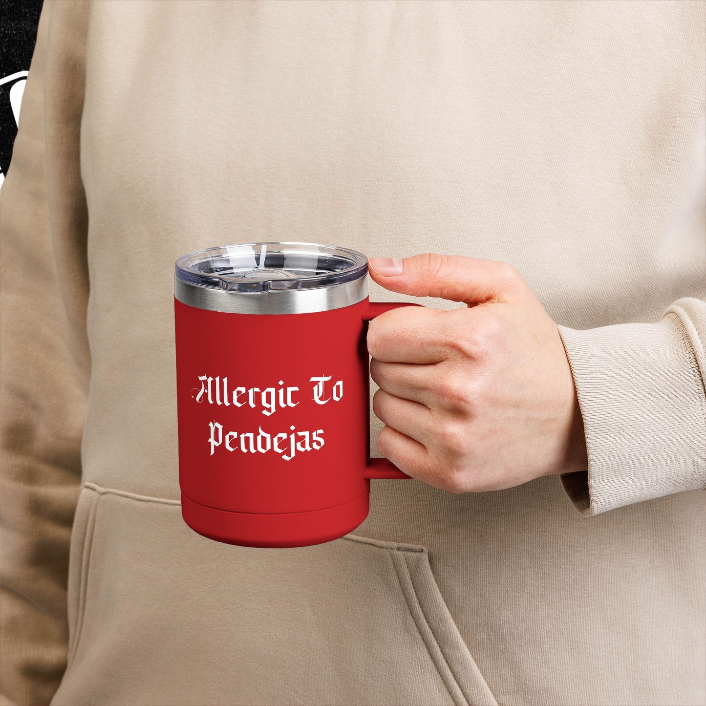 Allergic To Pendejas Coffee Mug Tumbler, 15oz - Stylish Drinkware for Coffee Lovers, Funny Gift for Friends, Unique Travel Mug, [...]