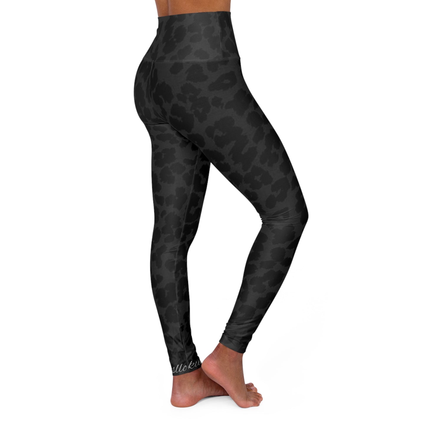 Black Cheetah Print Stylish High Waisted Yoga Leggings, Fitness Leggings, Exercise Gear, Yoga Apparel, Activewear, Gifts for Her