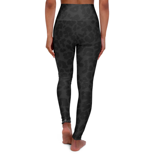 Black Cheetah Print Stylish High Waisted Yoga Leggings, Fitness Leggings, Exercise Gear, Yoga Apparel, Activewear, Gifts for Her