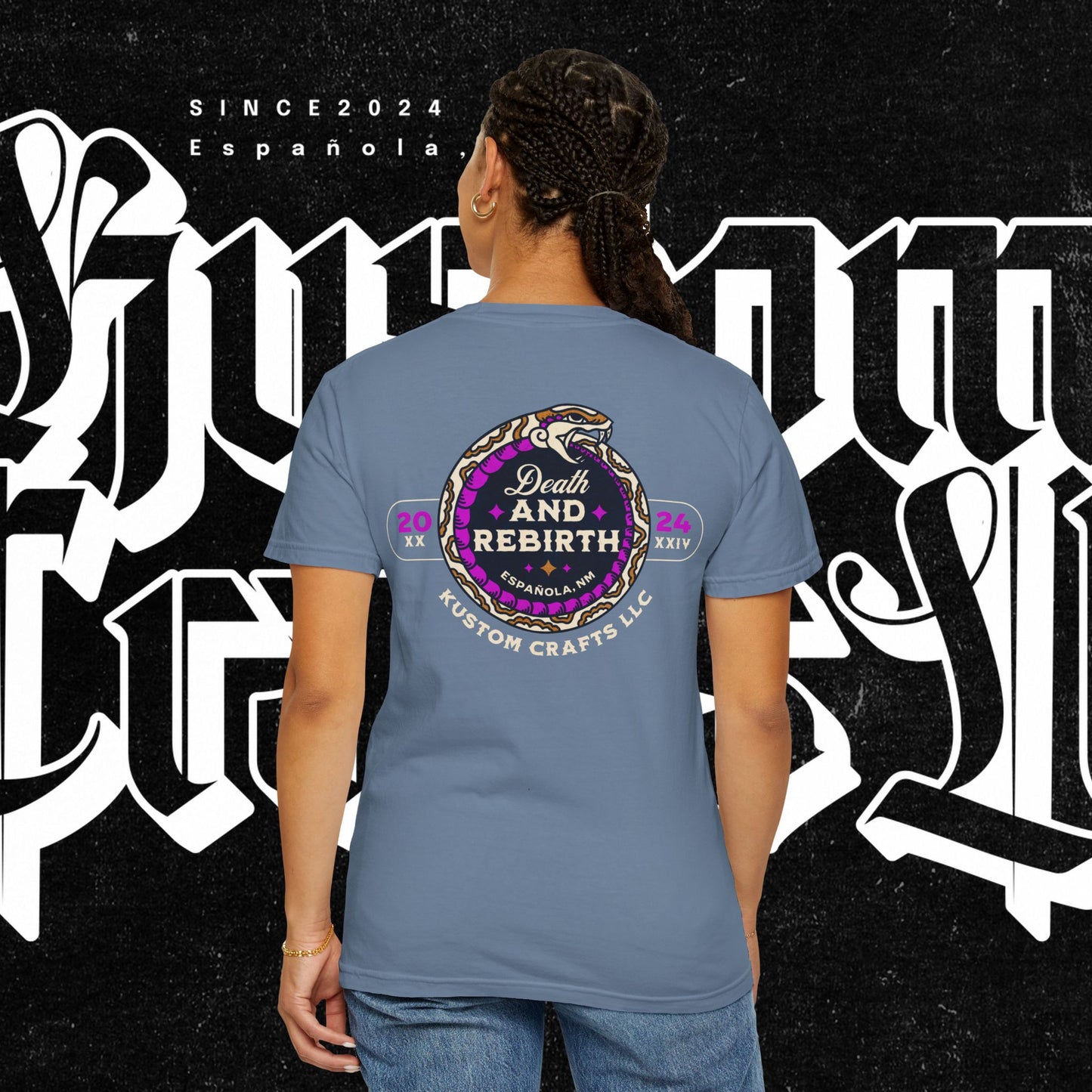 Death and Rebirth Bright Purple/Pink Snake Graphic Tee, Death Rebirth Unisex T-shirt, Streetwear Alternative Fashion, Serpent Design Shirt, Edgy Clothing