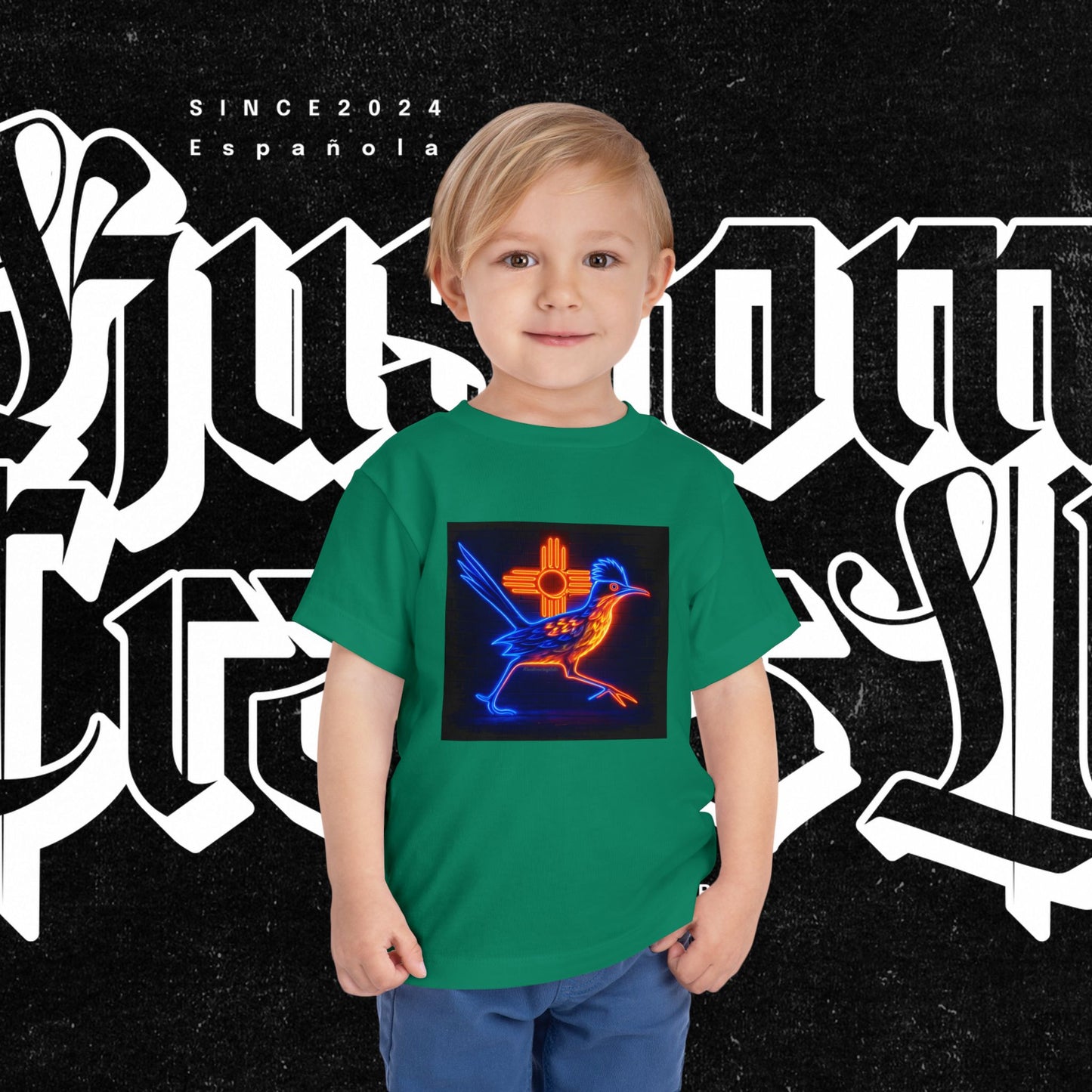 Neon Roadrunner New Mexico Design - Toddler Tee