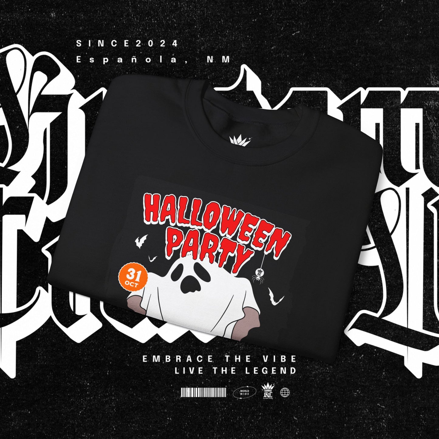Halloween Party Sweatshirt, Spooky Season Apparel, Ghost Design Crewneck, Unisex Halloween Gift, Cozy Fall Fashion