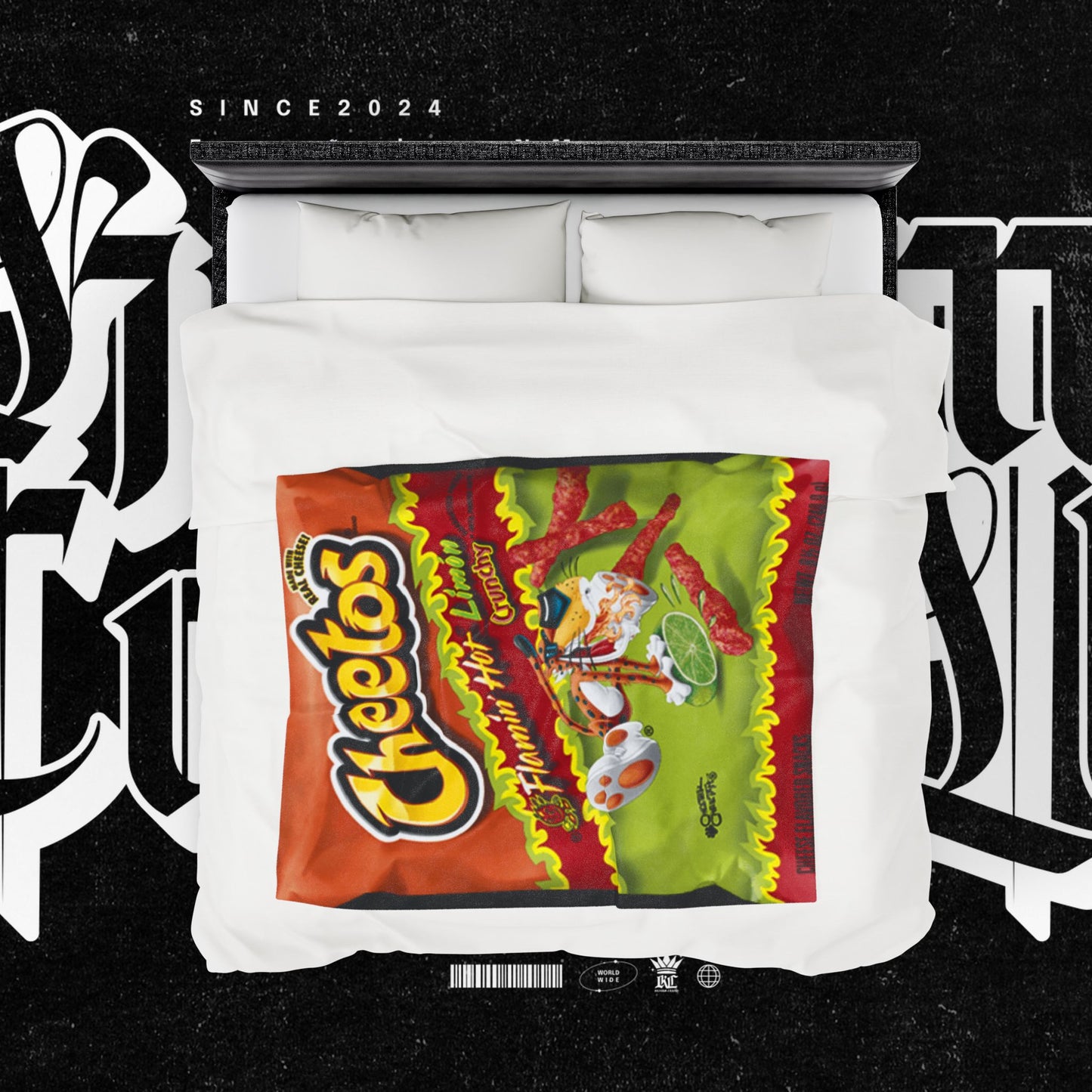 Cozy Flammin Hot Cheetos Velveteen Plush Blanket for Relaxation, Flamin' Hot Cheetos Inspired Gift for Snack Lovers, Soft Decorative Throw, Perfect for [...]