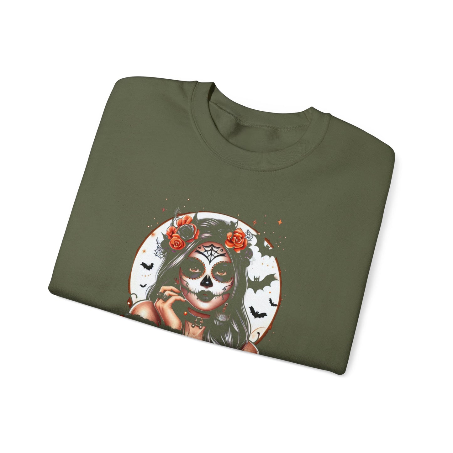 Halloween Vibes Crewneck Sweatshirt, Spooky Sweatshirt, Skull Sweatshirt, Pumpkin Sweatshirt, Autumn Style, Unisex Gift