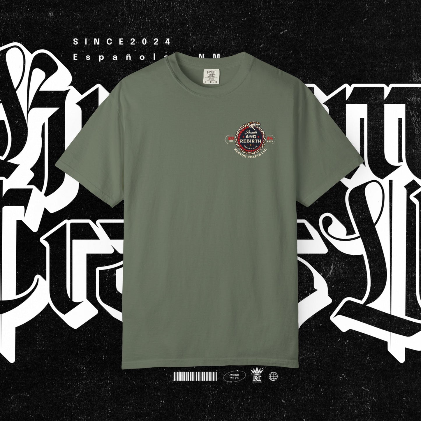 Death and Rebirth Red Snake Graphic Tee, Death Rebirth Unisex T-shirt, Streetwear Alternative Fashion, Serpent Design Shirt, Edgy Clothing