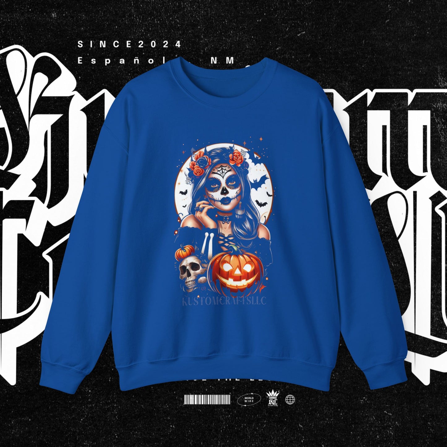 Halloween Vibes Crewneck Sweatshirt, Spooky Sweatshirt, Skull Sweatshirt, Pumpkin Sweatshirt, Autumn Style, Unisex Gift