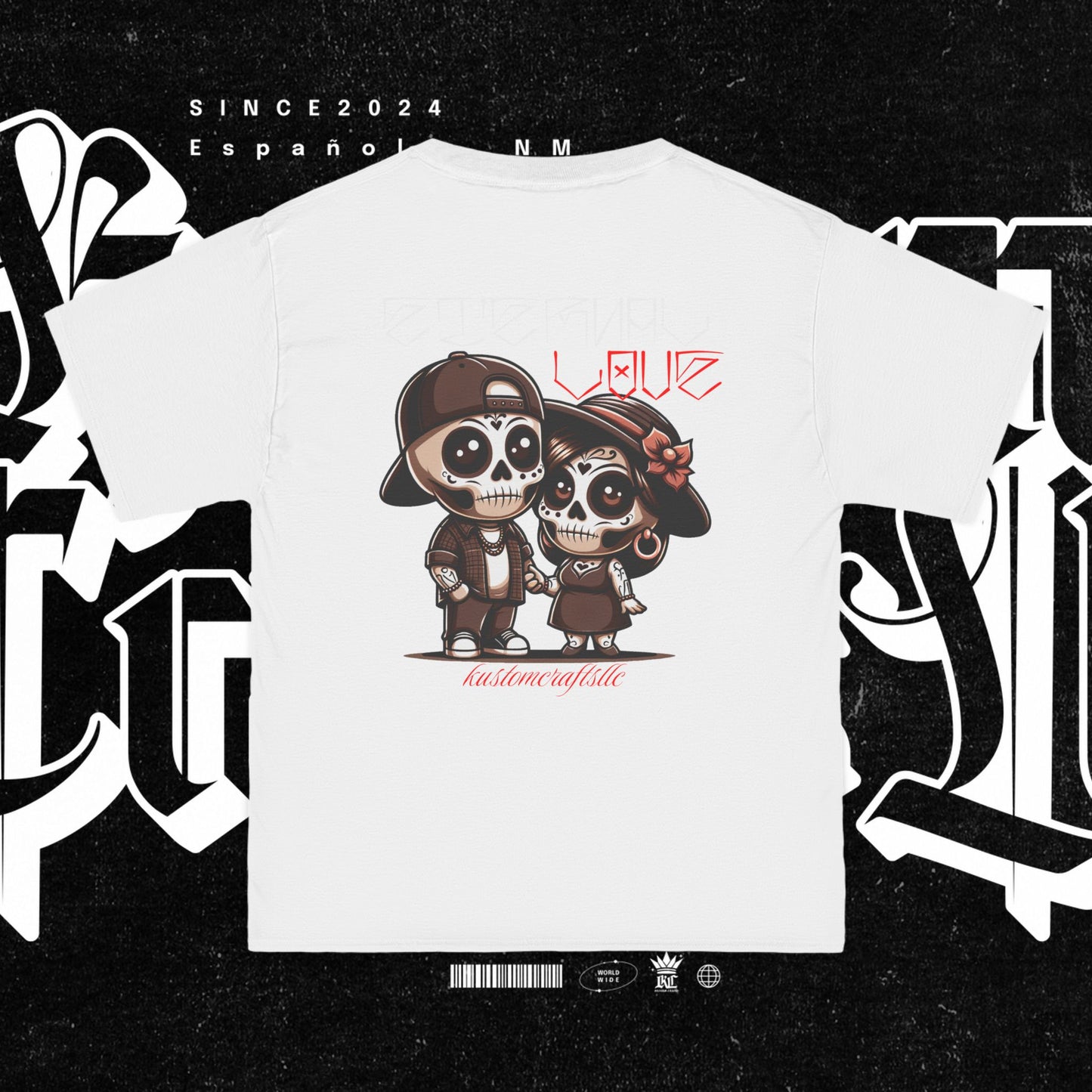 Eternal Love T-Shirt | Day of the Dead Tee, Apparel, Gift for Lovers, Couple's Clothing, Unique Graphic Tee