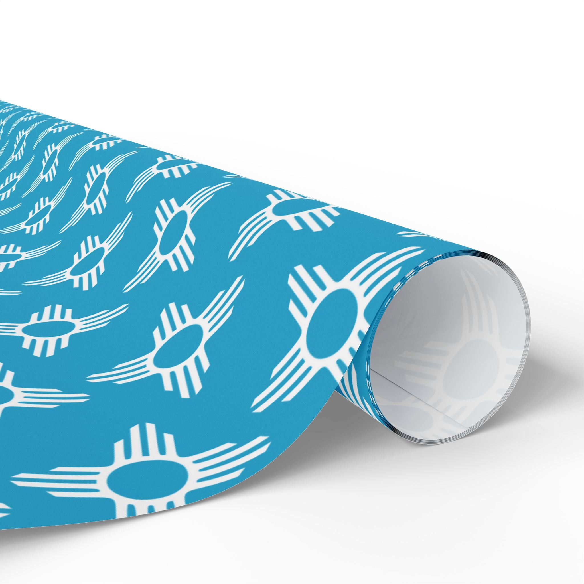 Zia Sun Pattern Wrapping Paper | Turquoise Southwestern Gift Wrap