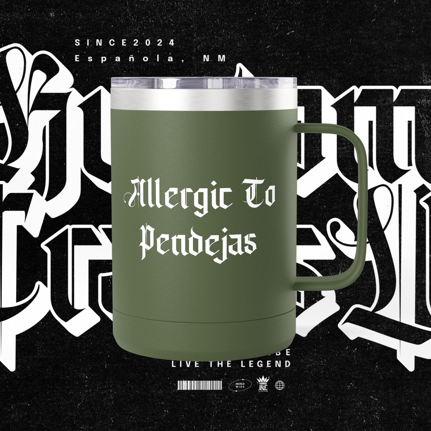 Allergic To Pendejas Coffee Mug Tumbler, 15oz - Stylish Drinkware for Coffee Lovers, Funny Gift for Friends, Unique Travel Mug, [...]