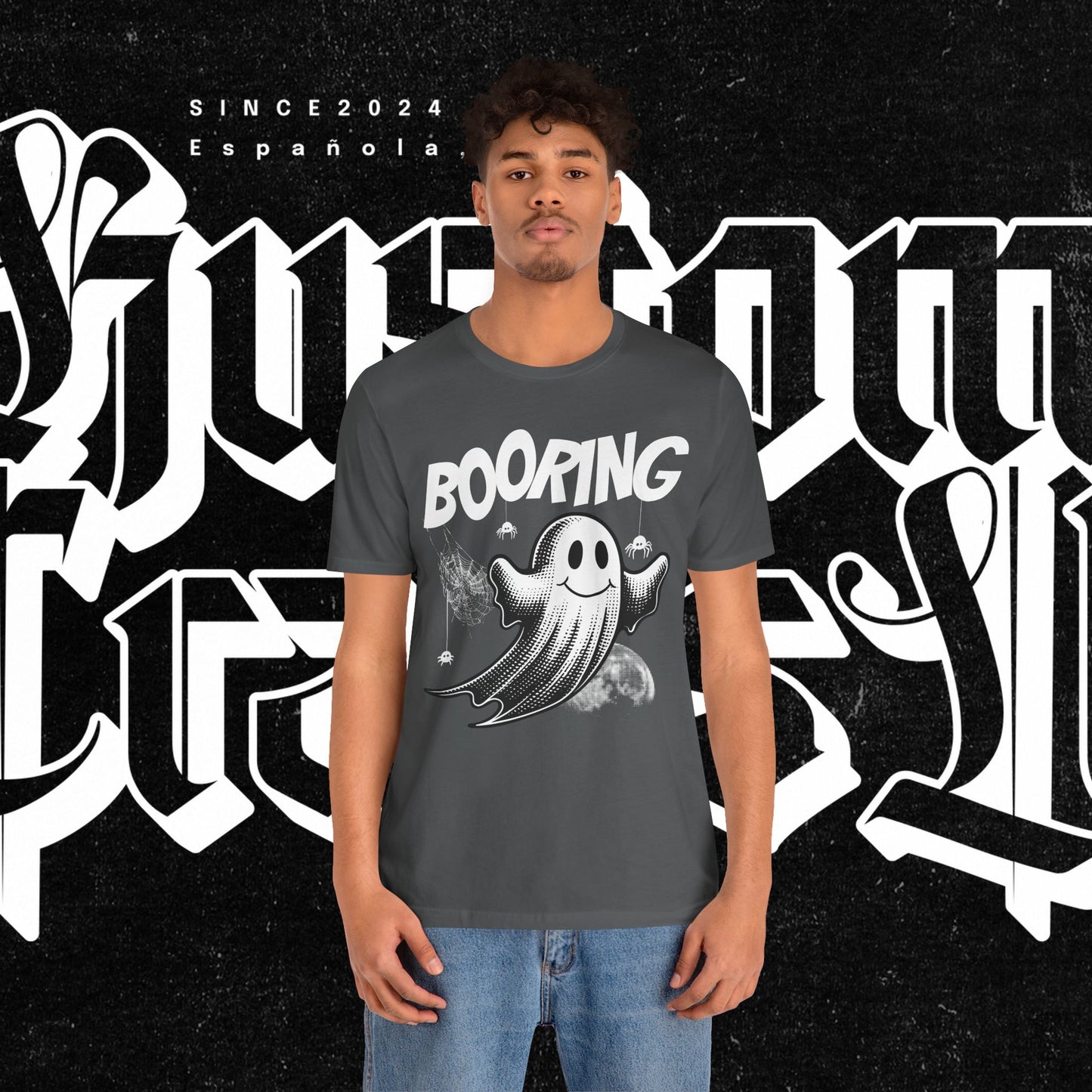 Ghostly Boo-Ring Fun Tee - Spooky Vibes, Perfect for Halloween, Casual Wear, Gift for Ghost Lovers, Graphic Tee, Trendy Outfit