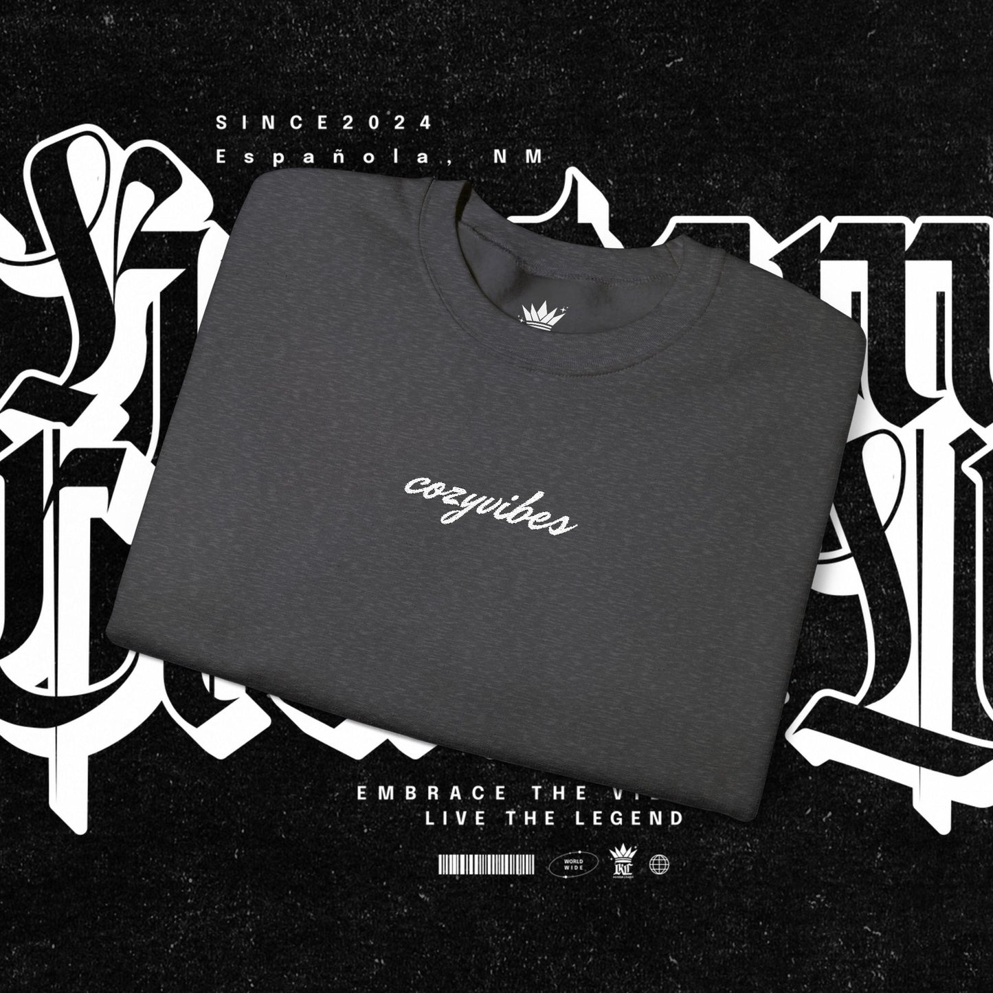 Cozy Vibes Embroidery Heavy Blend™ Crewneck Sweatshirt