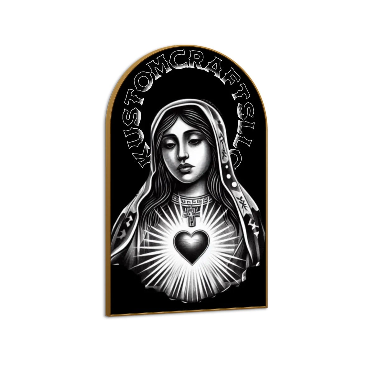 Urban Virgen De Guadalupe - Arched Canvas Print