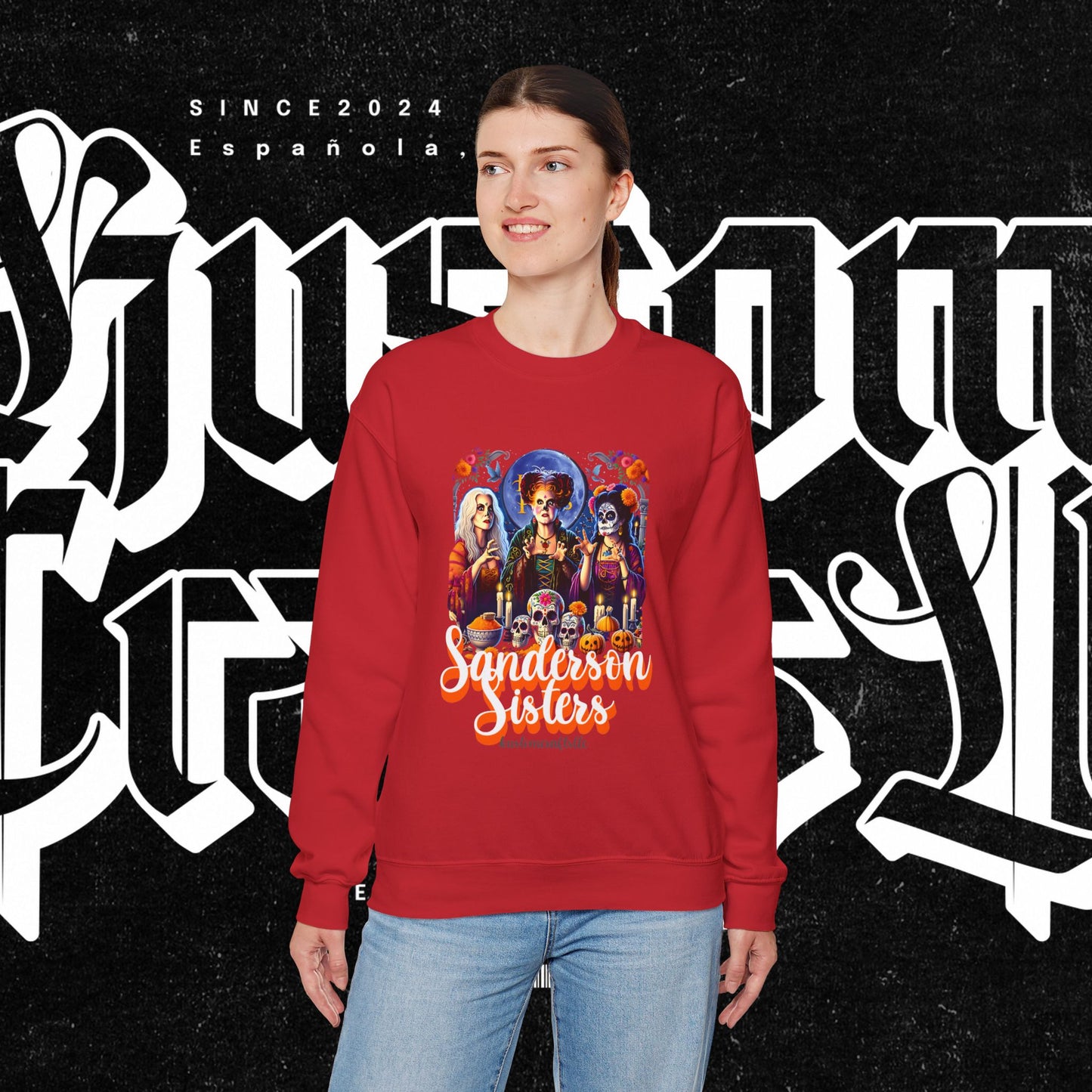 Sanderson Sisters Crewneck Sweatshirt, Halloween Sweatshirt, Casual Fall Fashion, Unisex Sweater, Art Print Sweatshirt