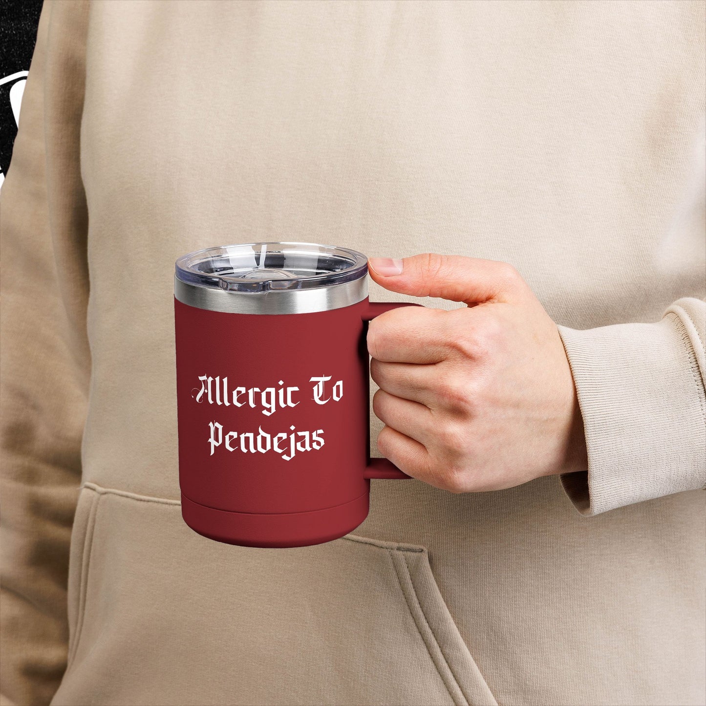 Allergic To Pendejas Coffee Mug Tumbler, 15oz - Stylish Drinkware for Coffee Lovers, Funny Gift for Friends, Unique Travel Mug, [...]
