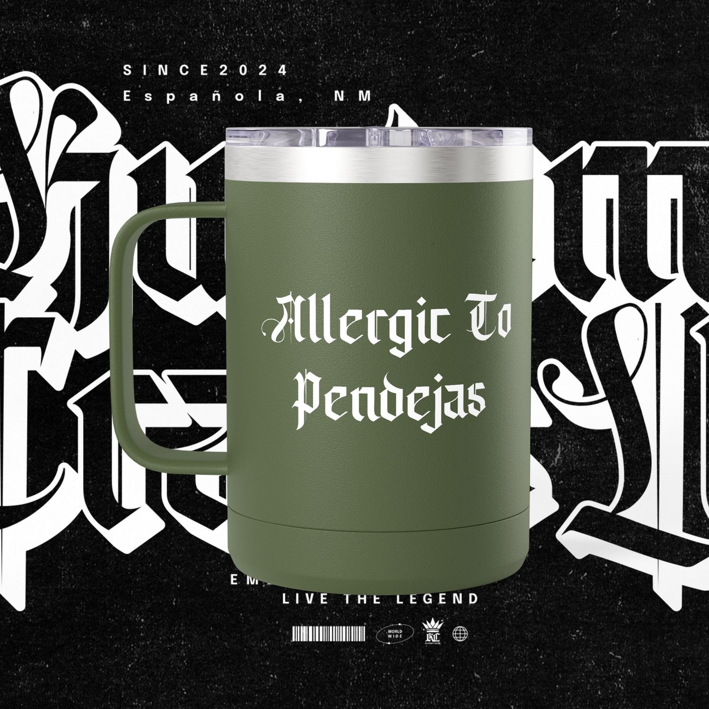 Allergic To Pendejas Coffee Mug Tumbler, 15oz - Stylish Drinkware for Coffee Lovers, Funny Gift for Friends, Unique Travel Mug, [...]