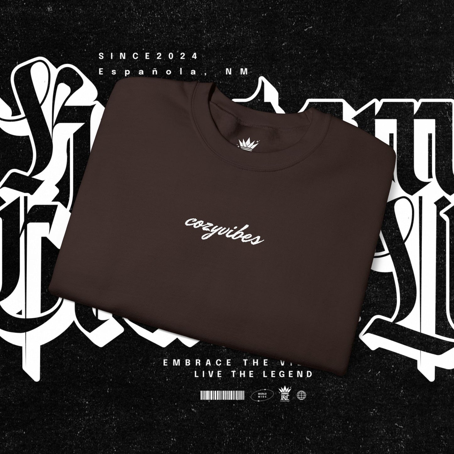 Cozy Vibes Embroidery Heavy Blend™ Crewneck Sweatshirt