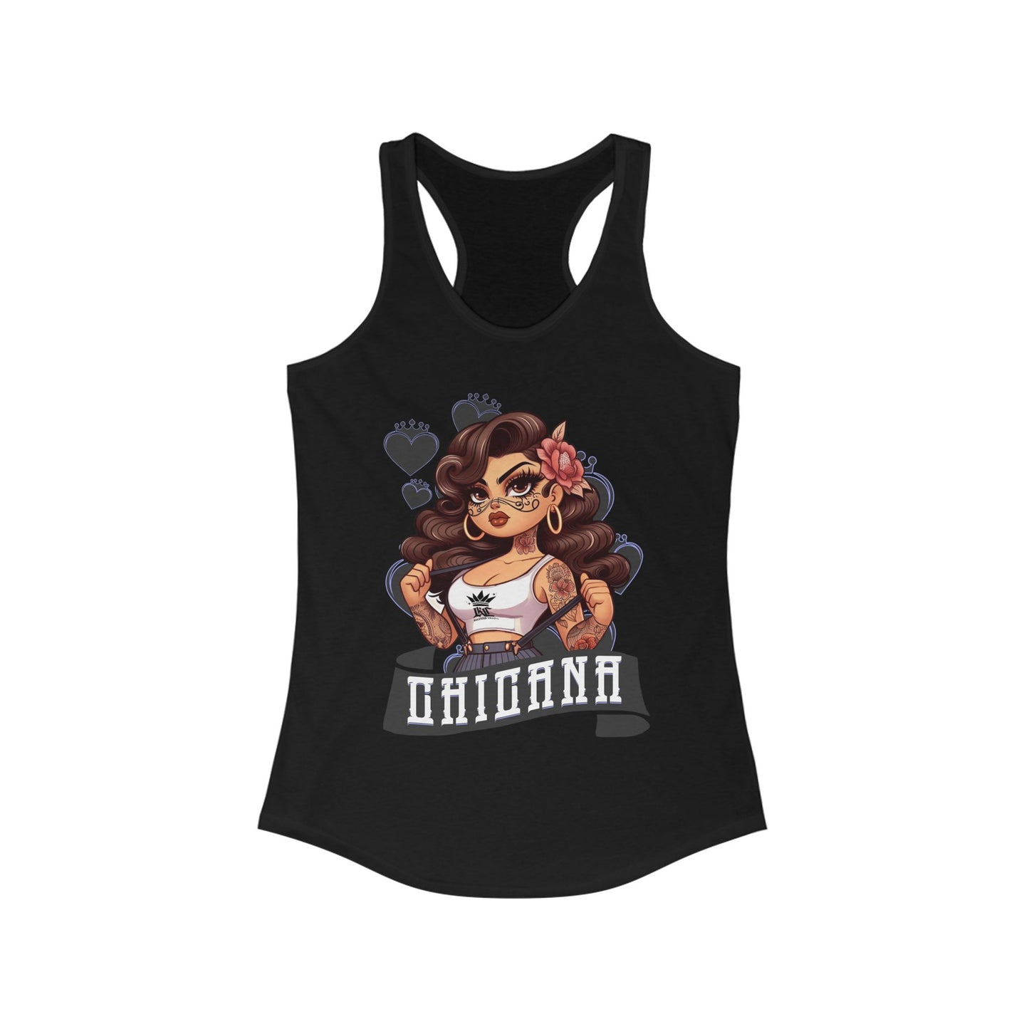 Chicana Spirit Women's Racerback Tank, Tattoo Art Tee, Summer Fashion, Fitness Apparel, Gift for Her, Festival Wear