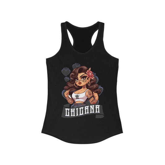 Chicana Spirit Women's Racerback Tank, Tattoo Art Tee, Summer Fashion, Fitness Apparel, Gift for Her, Festival Wear