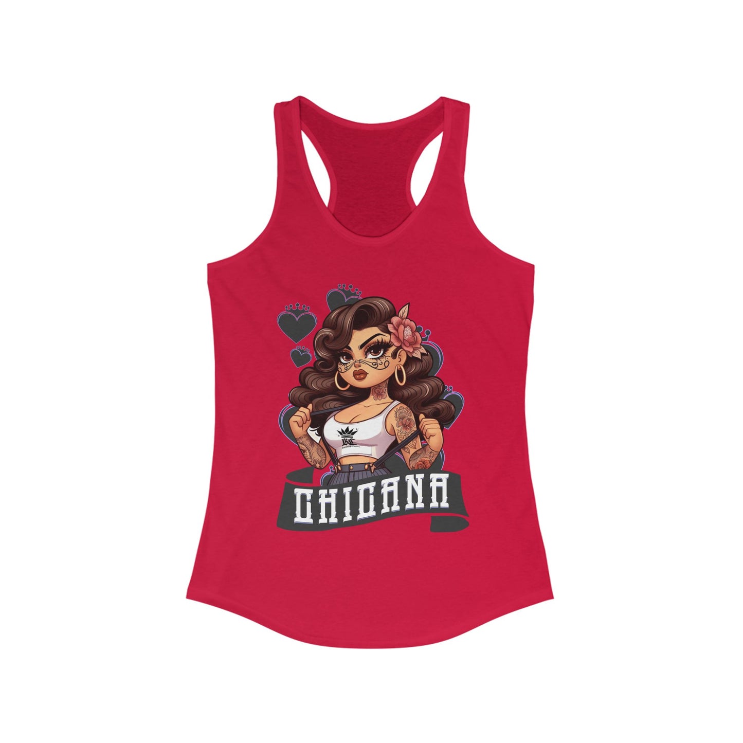 Chicana Spirit Women's Racerback Tank, Tattoo Art Tee, Summer Fashion, Fitness Apparel, Gift for Her, Festival Wear