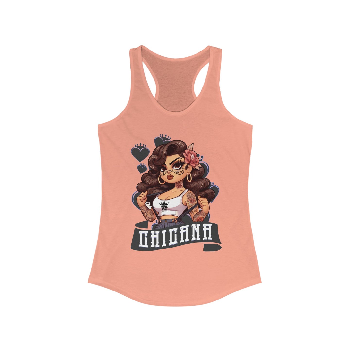Chicana Spirit Women's Racerback Tank, Tattoo Art Tee, Summer Fashion, Fitness Apparel, Gift for Her, Festival Wear