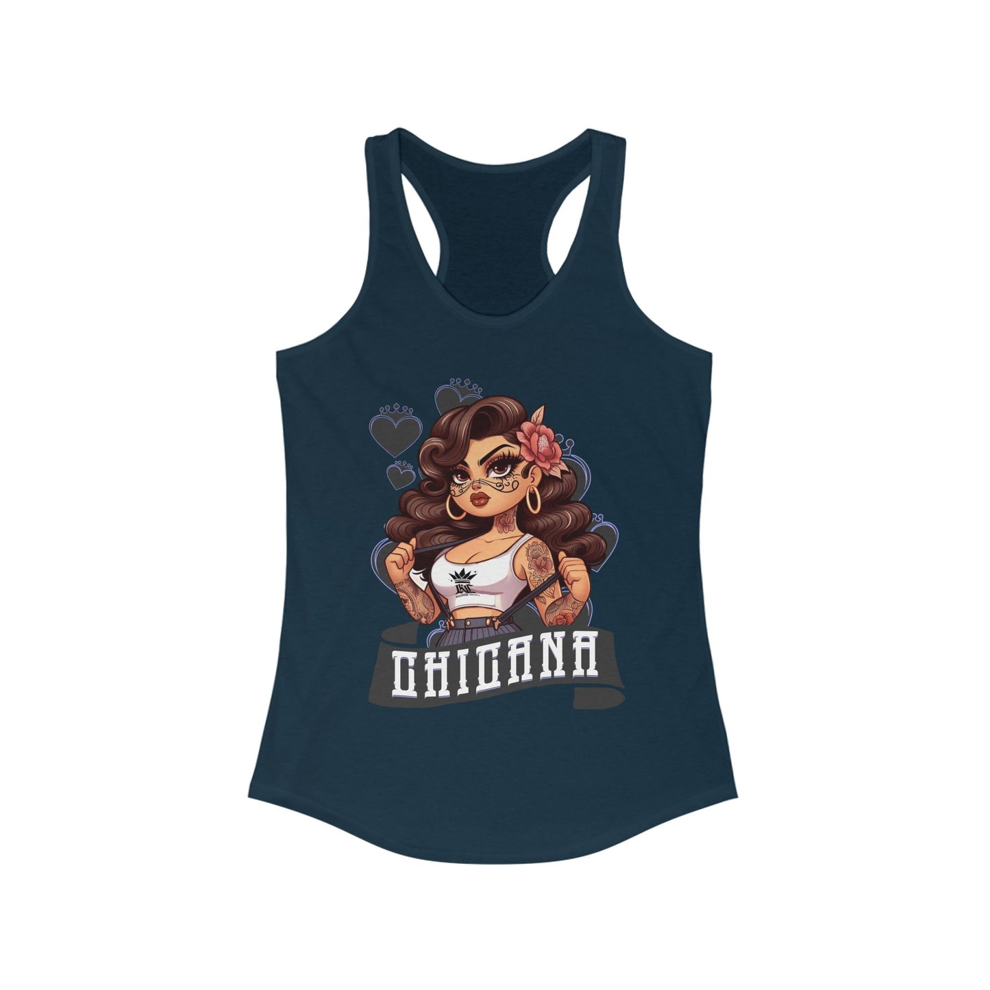 Chicana Spirit Women's Racerback Tank, Tattoo Art Tee, Summer Fashion, Fitness Apparel, Gift for Her, Festival Wear