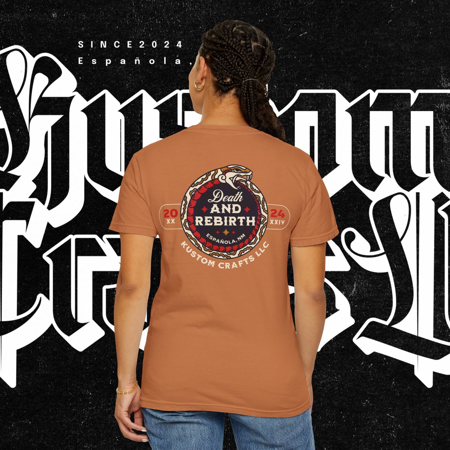 Death and Rebirth Red Snake Graphic Tee, Death Rebirth Unisex T-shirt, Streetwear Alternative Fashion, Serpent Design Shirt, Edgy Clothing