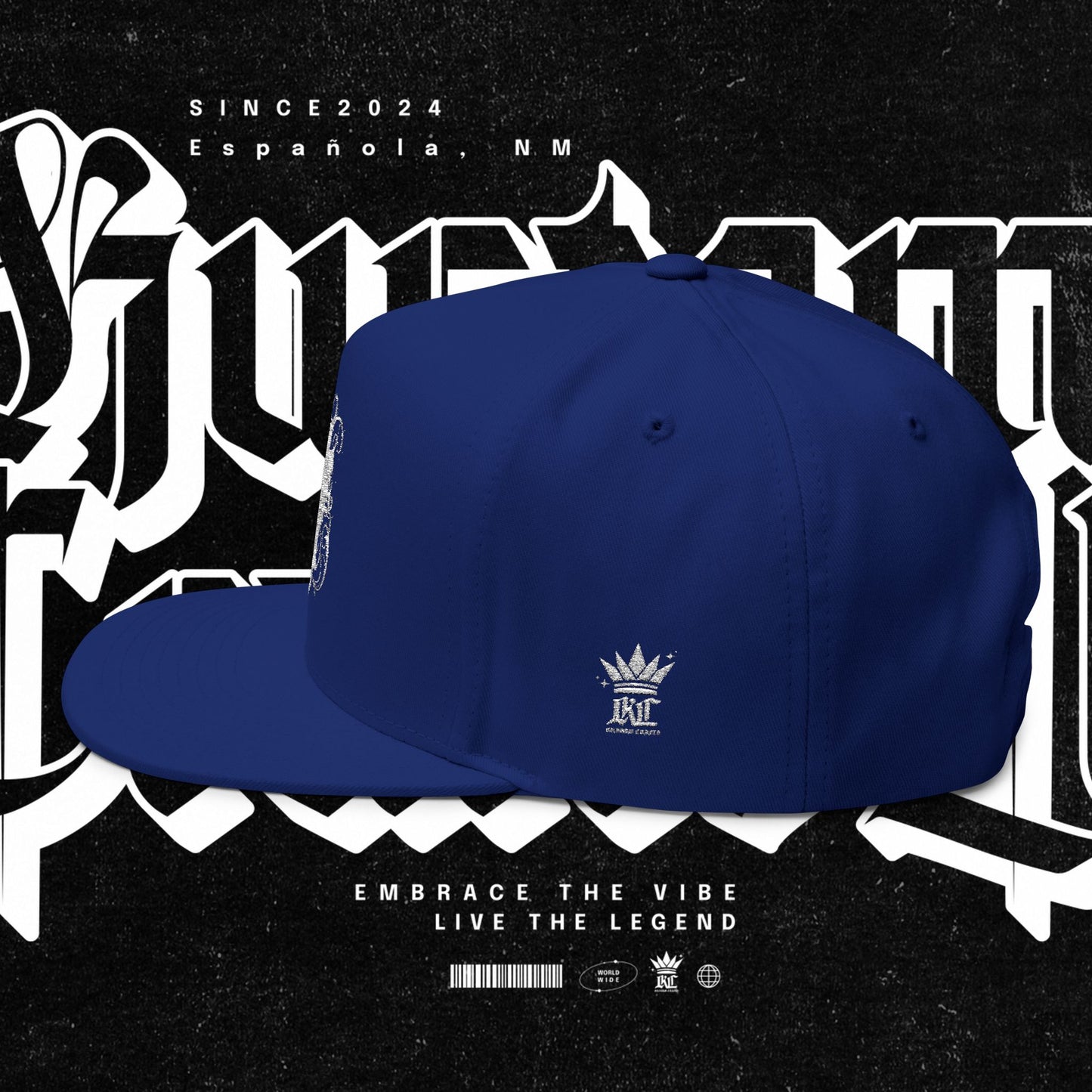 Embroidered Flat Bill Cap - Love Life Graffiti Style Hat